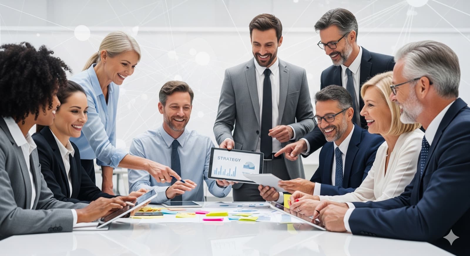 Geschäftsleitung diskutiert Strategie am gemeinsamen Tisch